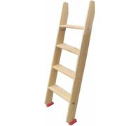 Wooden Loft Bed Ladder with Hooks and Foot Caps - Extra Wide Non-Slip Pedals, Load Capacity 330lbs, for Bunk Beds and RVs(4 Steps 125cm)