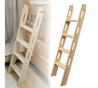 Wooden Loft Bed Ladders, Height Universal Space-Saving Motorhome Step Stairs with Safety Hollow-Out Side Rails, 150KG Capacity, Replacement Wooden Ladder for Dorms, Bedrooms, Apartments(1.4m)