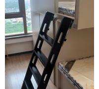 Wooden Loft Ladder for Bunk Bed, Attic Egress Ladder Stairs with Installation Hardware, Universal Safe Attic Ladder Easy to Assemble(Black,8 step-2.34m(7.7ft))
