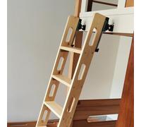Wooden Loft Ladder for Bunk Bed, Attic Egress Ladder Stairs with Installation Hardware, Universal Safe Attic Ladder Easy to Assemble(Natural,6 step-1.82m(6.0ft))