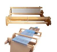 Wooden Loom for Weaving, Multi-Craft Frame with Adjustable Fabric Density, Maximum Weaving Width 60cm, Includes Heddle Shed Stick for Bags, Scarves, Coasters