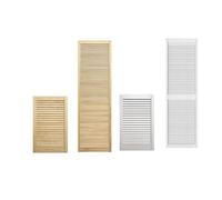 Wooden Louver Front Door - Natural Clear/White - Pine Wood - Cupboard Wardrobe -D.I.Y
