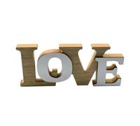 Wooden Love Sign Modern Cutout for Wedding Anniversary Table Top Decor Party