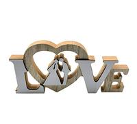 Wooden Love Sign Rustic Wall Decor Freestanding Word Arts For Home Bedroom Living Room Decor White Tabletop Decoration Christmas Balls Ornaments (C, One Size)