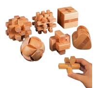 Wooden Lu Ban Lock Puzzle,Traditional Brain Teaser,3D Small Wooden Puzzles ming IQ Test For Teens Adults Lock Toy f and