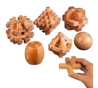 Wooden Lu Ban Lock Puzzle,Traditional Brain Teaser,3D Small Wooden Puzzles ming Lock and IQ Test Adults For Teens Toy f
