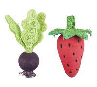 Wooden/lufa strawberry-beet rodent toy Trixie