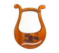 Wooden Lyre Harp Compact Size Lightweight The 19 Metal Strings Lyre Harp Harps Mahogany String Instrument(Lotus)