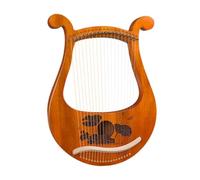 Wooden Lyre Harp Lightweight Playing The 19 Metal Strings Lyre Harp Harps Mahogany String Instrument(Lotus)