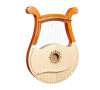 Wooden Lyre Harp Lyre 19 Strings Harp Piano Mahogany Musical Instrument With Spare String Storage Bag(Light Wood)