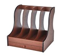 Wooden Magazine Holder Vertical Desk nizer with Drawer Simple A4 Magazine Rack for Office Stylish Wood Literature Stand Space-Saving Desk Storage Solution