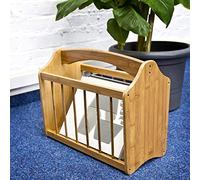 WOODEN MAGAZINE RACK FREE STANDING MAIL NEWSPAPER HOLDER STORAGE SHELF STAND NEW
