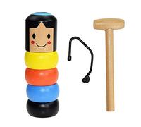 Wooden Magic Little Man Unbreakable Wooden Man Immortal Daruma Toys The Unbeatable Little Wooden Man Can't Be Broken Tricks Props Toys Funny Wooden Magic Toys (style1)