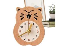Wooden Magnetic Clock - Cute Non Ticking Animal Shape Desk Watch