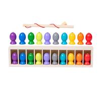 Wooden Magnetic Fishing Game, Fine Motor Skill Toy Color Sorting Puzzle Cognition Preschool Gift Wooden Kids Fishing Learning Educational Toys For Kid Early Learning