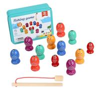 Wooden Magnetic Fishing Game, Kids Fishing Game, Color Sorting Toy, Enhance Social Interaction, Sensory Development, 12.6x9.5x4cm for Classroom Indoor Preschool Child