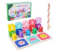 Wooden Magnetic Fishing & Shape Matching Game, 2-in-1 Table Puzzle with Magnetic Build, Professional Preschool Developmental Toy, Modern Nursery Accessory with Style