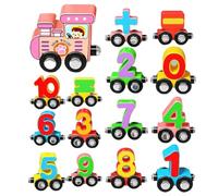 Wooden Magnetic Number Train Set, Sensory Math Learning Playset, Educational Color Sorting Toy, Kids Matching Equipment, Preschool Classroom Organizer, for Counting Practicing