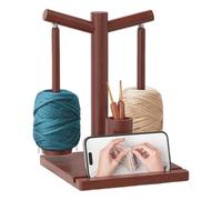 Wooden Magnetic Swivel - Crochet and Knitting Holder for 2 Spools | Smooth Feeding Without Tangles, Stable Base, for Knitters and Craft Lovers