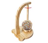Wooden Magnetic Yarn Holder - Rotatable Crochet Yarn Ball Spinner | Pendūlum Levitation Ÿarn Dispenser for Knitting Storage | Creative Cartoon Bear Design with Smooth Špinning Base, Tangle-Free Use