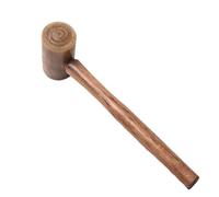 Wooden Mallet Rawhide Head Mallet Leather Carving Hammer DIY Craft Punch Cutting Tool with Wood Handle for Home(Diameter 32mm)