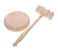 Wooden Mallet Set, Natural Wood Color, 42mm*90mm Size with Judge's Gavel & Base Included, Ideal for Judging, Auctions & Special Occasions, Wooden Mallet Set, Natural Wood
