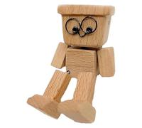 Wooden Man Figurine - Shaking Wooden Man Figurine Decor | Funny Movable Sculpture Dashboard Ornament for Bedroom Living Room Dormitory Study Travel Family Outings