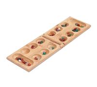 Wooden Mancalas Board, Portable Chess Puzzle Set, Classic Strategy Game, Smooth Folding Design, Handcrafted Wooden Build, 2-Player Game, Gifting Excellency, 12.6x3.94in