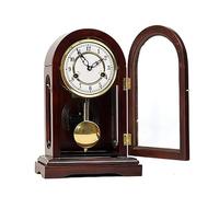 Wooden Mantel Pendulum Clock, Classic Arch Top Design With Westminster Chimes Mechanical Table Clock For Living Room, Office And Home Decor