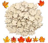 Wooden Maple Leaf Slice Maple Leaf Wood Pieces Mini Wooden Maple Leaf Cutout Unfinished Blank for Thanksgiving Fall DIY Decoration 1.2 Inch 100 Piecesfall leaves cutouts fall wood cutouts thanksgi