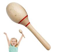 Wooden Maracas -7.87*2.24in Hand Percussion Instrument, Beech Shaker Music Toy | Ergonomic Curved Handle Classic Sound Lightweight Durable Design Fun Entertainment Carnival Noise Maker for Kids Adults