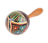 Wooden Maracas For Shell Sand Hammer Shaker With Beautiful Patterns Educational Percussion Musical Instrument To