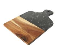 Wooden Marble Cutting Board with Handle, Black Home Kitchen Tray | Double-sided Design, Anti-Skid Base and Polished Edges, Space-Saving Hanging Hole for Daily Dining Room Use