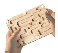 Wooden Marble Maze - Balance Board Puzzle, Tilt Game with Sturdy Construction, Brain Teaser Games with Engaging Design, Game Accessory, Logic Tool for Kids Adults Challenge Concentration Travel