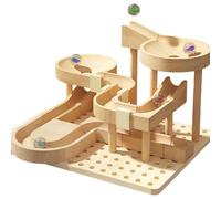 Wooden Marble Puzzle, Ball Track Building Blocks for, Wooden Toys, Marble Slide for Boy, Educational, Assembled, Marble Track, Intelligence Development