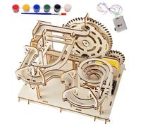 Wooden Marble Run Model Kit, Electrical 3D Wooden Puzzles Kit for Adults to Build, DIY Mechanical Craft Jigsaw Puzzle Gift for Christmas & Birthday
