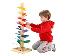 Wooden Marble Run Sound Tree, Sound Marble Run Rainbow, Music Tree Toy with 10 Rainbow Balls, Toy from 1 Year, Montessoris Toy Made of Wood, Rainbow Sound Tree, Marble Run