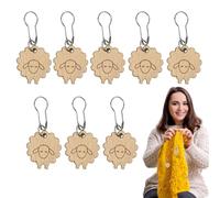 Wooden Markers - Beech Wood & Metal, 2.5 Inch Body, 2 x 0.8 Inch Pin, Smooth Carved | Hook Notions with Easy Use, DIY Projects, ,