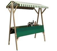 Wooden Market Stall Display Stand for Outdoor Vendor, Foldable Wooden Food Cart for Business, Mobile Vendor Stand for Street, Farmers Market, Craft Shows(Green,127x200cm)
