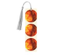 Wooden Mars Planet Print Bookmarks with Tassel for Women,Men,Book Lovers,Page Markers for Students Teachers Reading