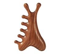 Wooden Massage Comb - Gua Sha Comb, Wonderful Present | Multifunctional Sandalwood Brush with Unique Triple Action Design, Meridian Massage Combs for Scalp Massager Hair Care