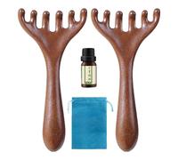 Wooden Massage Comb, Head Massage Tools, 6 Claw Relax Tool Brush, Gentle Relaxation, Ergonomic Design for Home, Spa, Bedroom, Living Room, Neck, Face, Stress Relief
