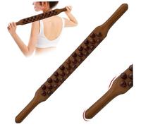 Wooden Massage Roller Massage Stick 23'' 28 Beads Wooden Roller Stick Non Slip Lymphatic Drainage Massager for Body Shaping, Muscle Pain Relief
