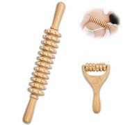 Wooden Massage Roller Set for Lymphatic Drainage - 2 Pcs Wood Therapy Tools with Removable Ends for Deep Tissue Fascia Release & Body Sculpting, Maderotherapy Kit for Legs, Back & Muscle Tension