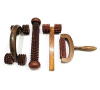 Wooden Massage Roller Set, Hand-Crafted Therapeutic Tools, 3 Piece Collection