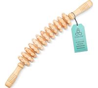 Wooden Massage Roller Stick - 12 Rollers - Curved Wood Therapy Massage Tool for Body Sculpting, Fascia Release and Lymphatic Drainage - by Cozlow