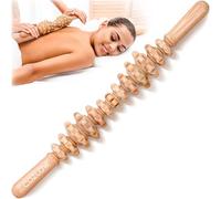 Wooden Massage Roller Stick - Hourglass Shape - Curved Wood Therapy Massage Tool for Body Sculpting, Fascia Release & Lymphatic Drainage - by Cozlow