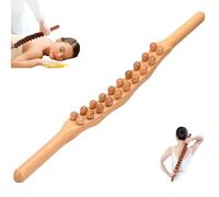 Wooden Massage Tool, Guasha Stick Tools, Wood Massage Roll, Body Gua Sha, 20 Beads Back Massager Roller Stick, Gua Sha Sticks for Muscle Leg Back Shoulder Body Belly Sculpting (B)