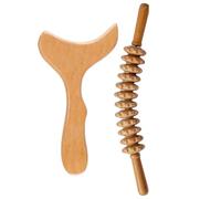 Wooden Massage Tools 2Pcs Wooden Massage Tools Body Sculpting Lymphatic Drainage Tool for Muscle Pain Relief Anti Cellulite