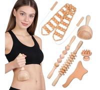 Wooden Massager 6 Pcs Timber Hand Held Massage Tool